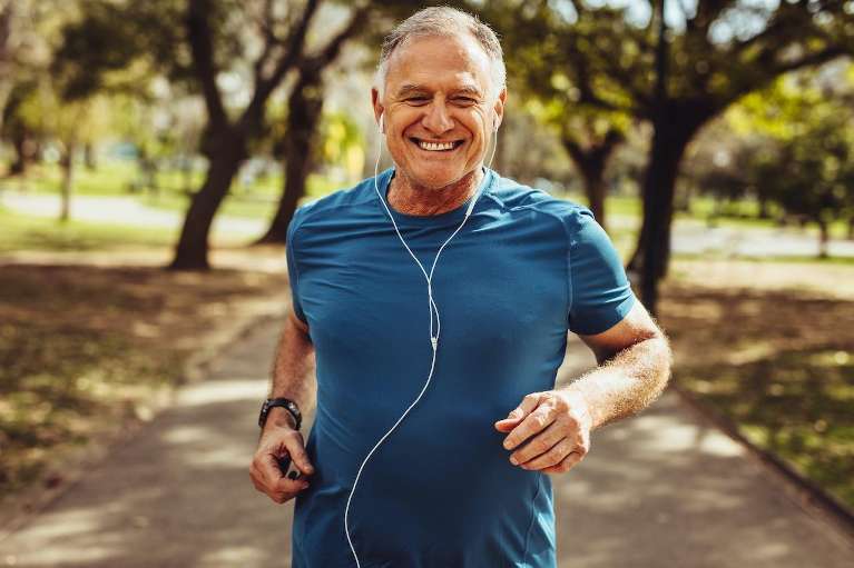 older man running in coeur d'alene